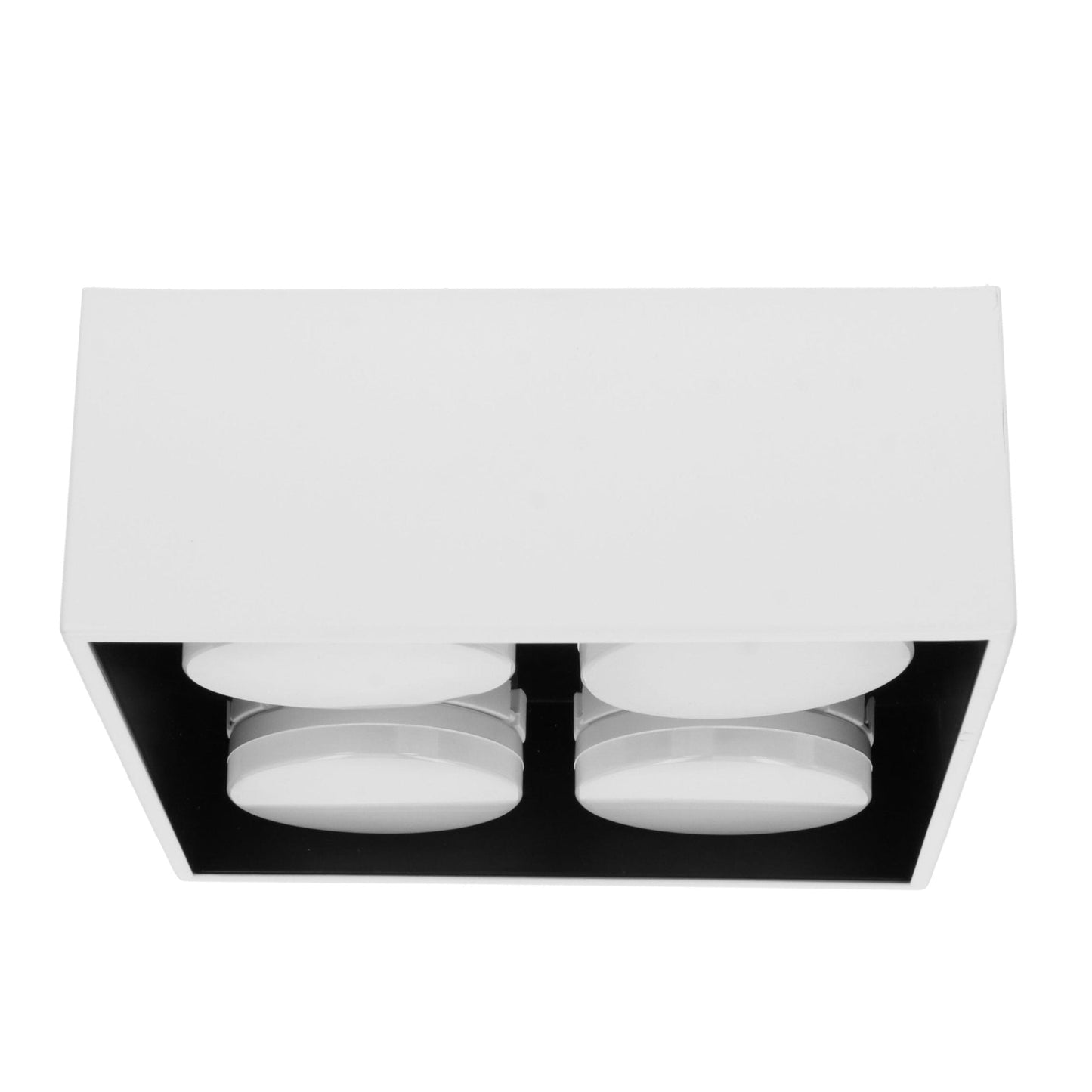 LED's Light Cube LED Plafondlamp - 4 lichtpunten - Draaibaar licht - Staal - 20 x 20 cm - Wit