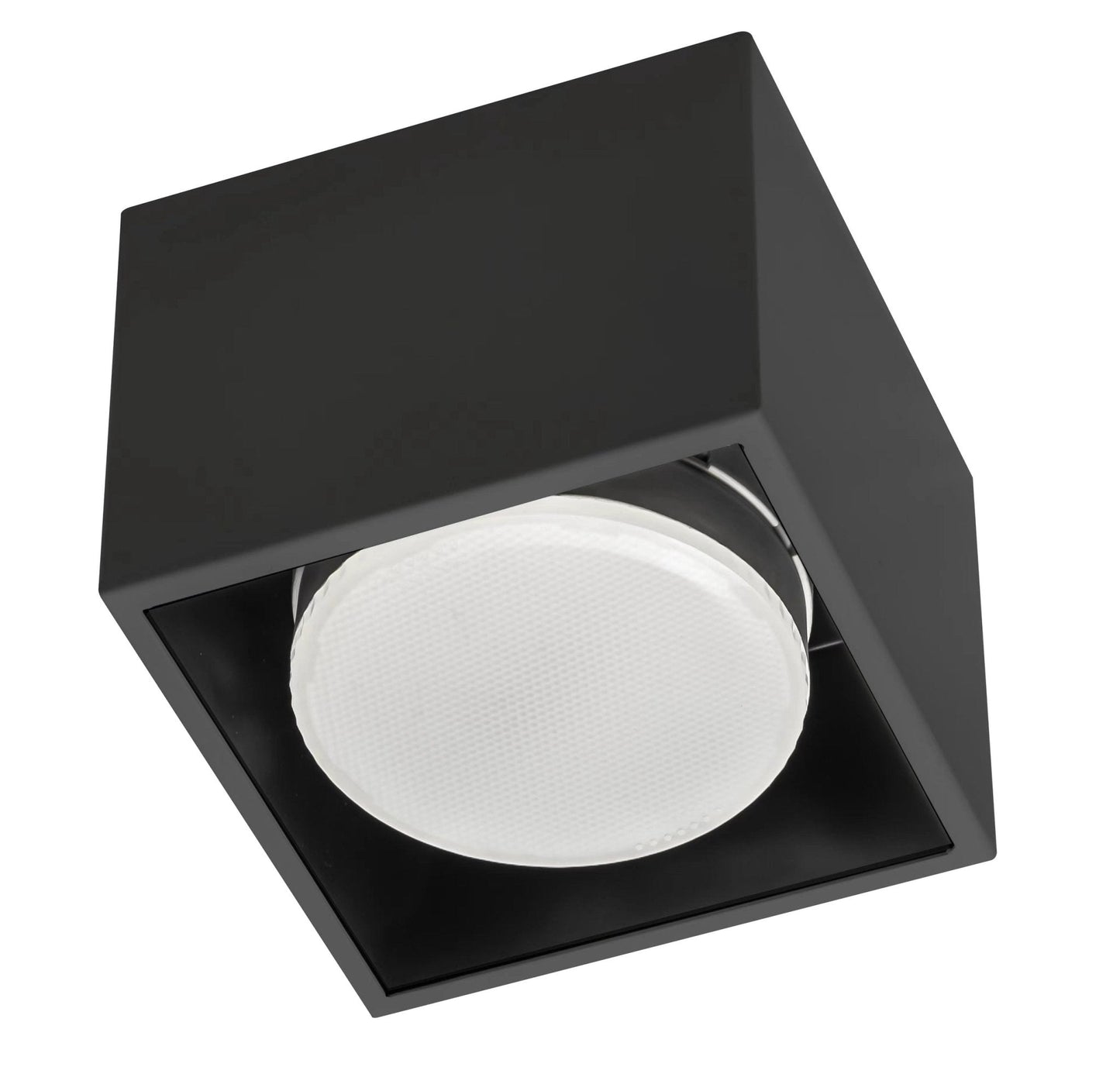 Cube Plafonniere met 1 lichtpunt - Draaibaar licht -  Staal - 10 x 8 cm - Zwart