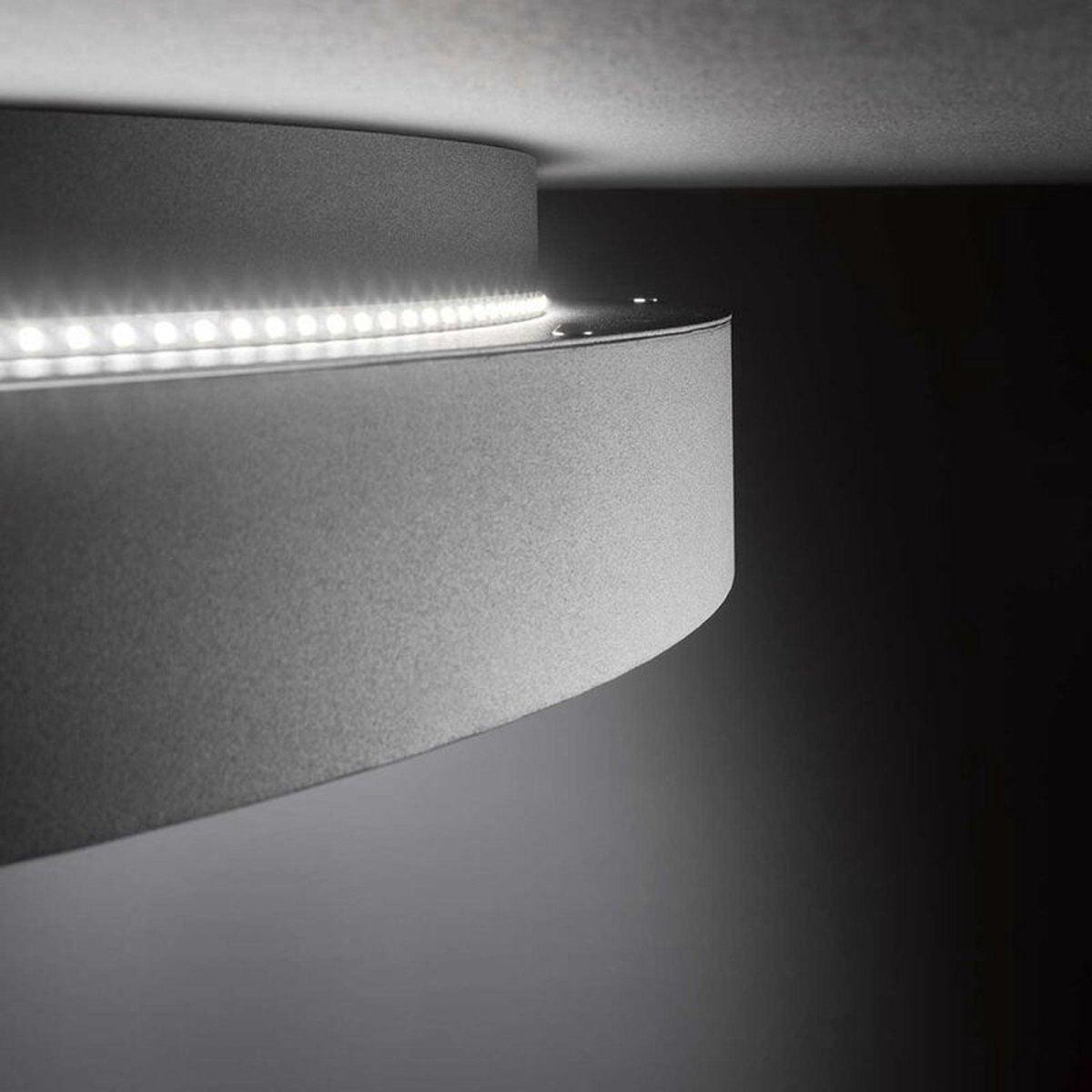 Deco Plafondlamp Ø 39cm met achtergrondverlichting - Dimbaar zonder dimmer - Donkergrijs