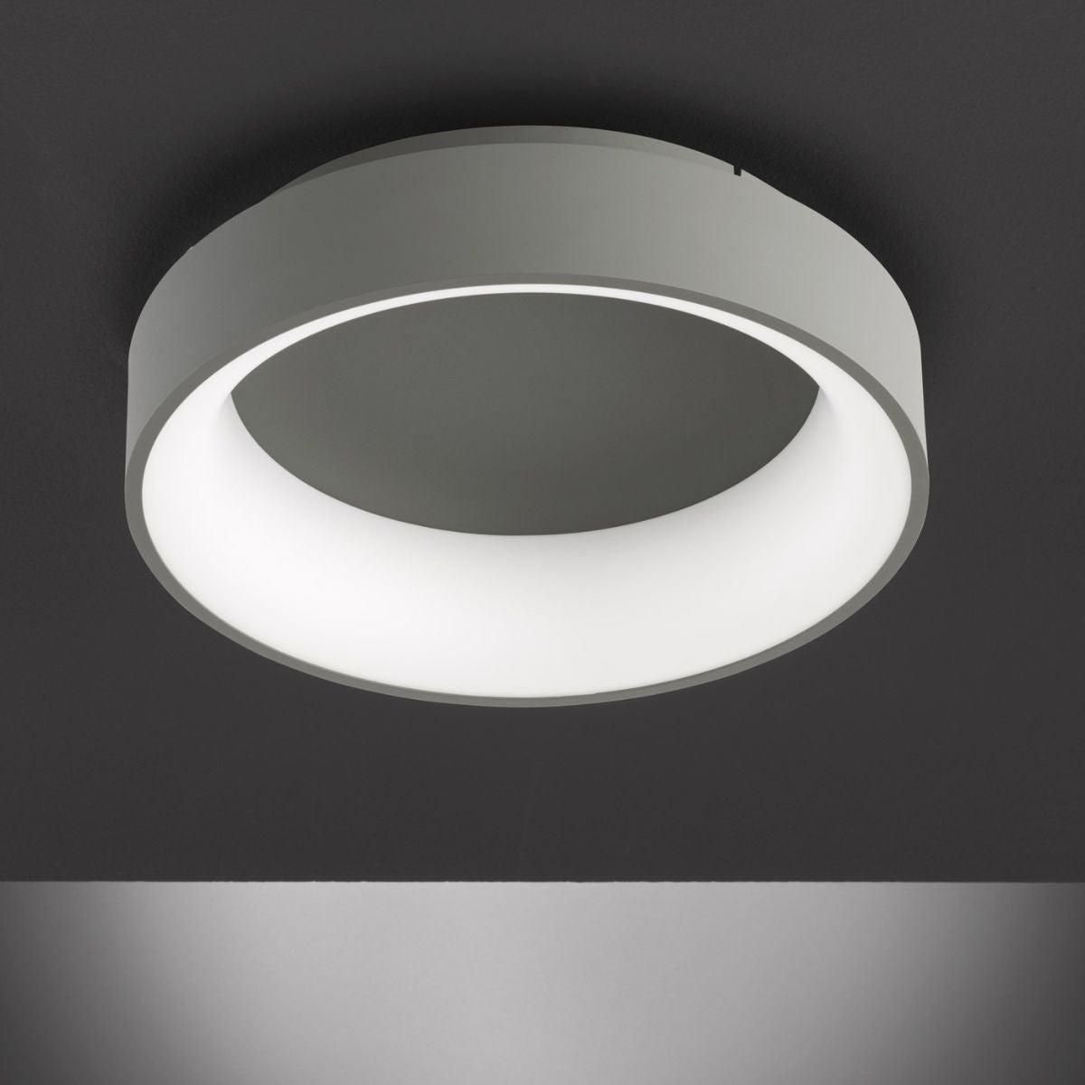 Deco Plafondlamp Ø 39cm met achtergrondverlichting - Dimbaar zonder dimmer - Donkergrijs