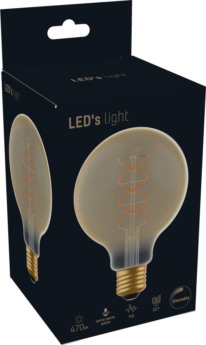 DecoDim LED Lamp Goud E27 - XL Ø 9.5 cm - Dimbaar - Extra warm wit - 5W (25W)
