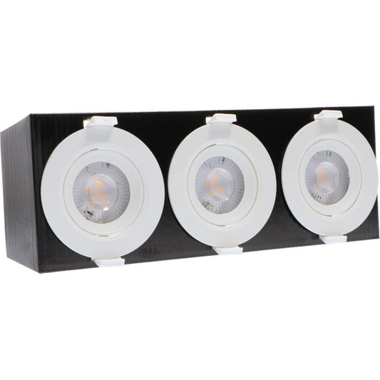 LED's Light 3-pack DimPro LED Inbouwspots Wit - Ø 68mm - Kantelbaar - Dimbaar - Warm wit