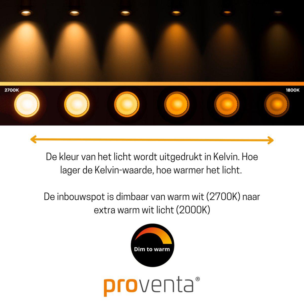 3 PACK - LED's Light Pro LED Inbouwspot Nikkel - DimToWarm - Ø 68mm - Kantelbaar - Warm wit licht - CRI95