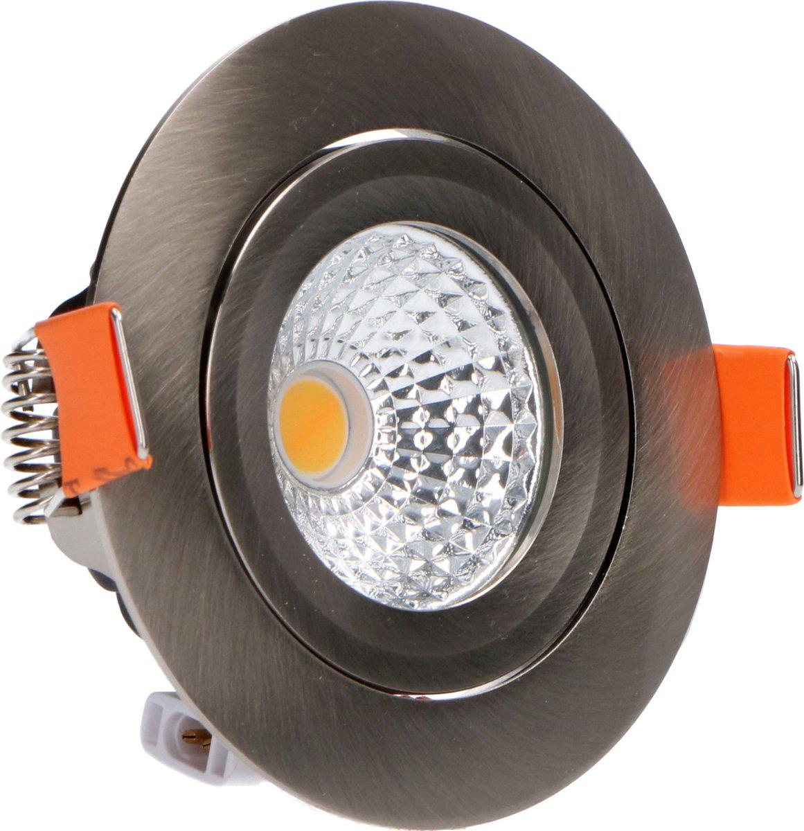 3 PACK - LED's Light Pro LED Inbouwspot Nikkel - DimToWarm - Ø 68mm - Kantelbaar - Warm wit licht - CRI95