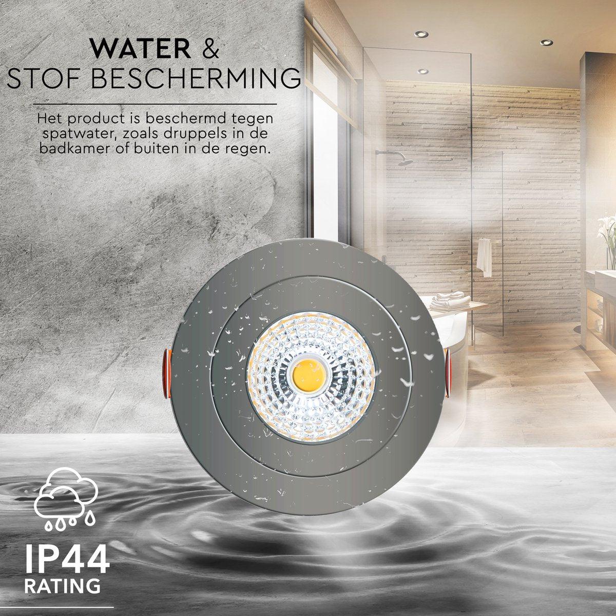 3 PACK - LED's Light Pro LED Inbouwspot Nikkel - DimToWarm - Ø 68mm - Kantelbaar - Warm wit licht - CRI95