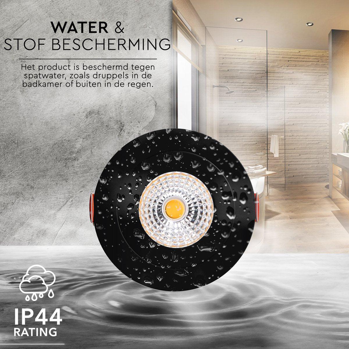 LED's Light Pro LED Inbouwspot Zwart - DimToWarm - Ø 68mm - Kantelbaar - Warm wit licht - CRI95- Dimbaar