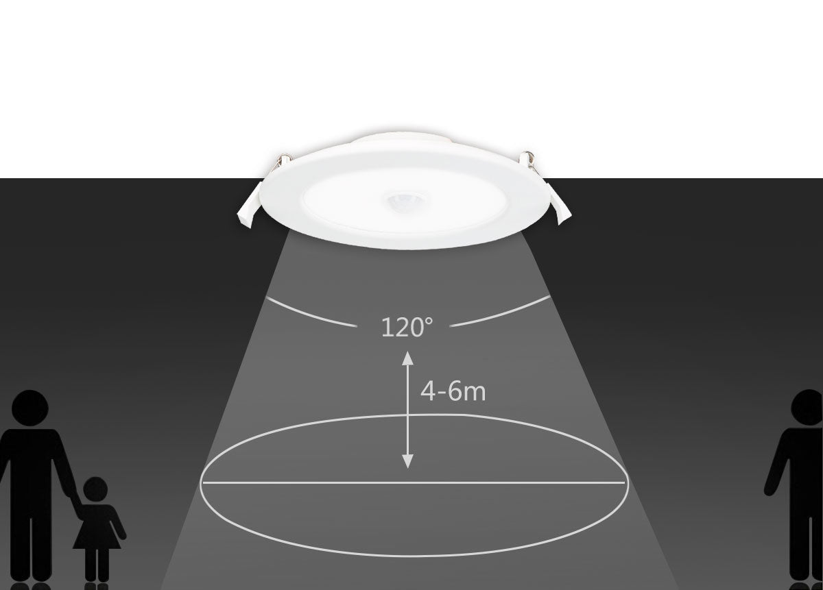 Downlight - inbouwspot Ø 17cm | LED 12W + IR bewegingssensor | daglichtwit 6000K 230V