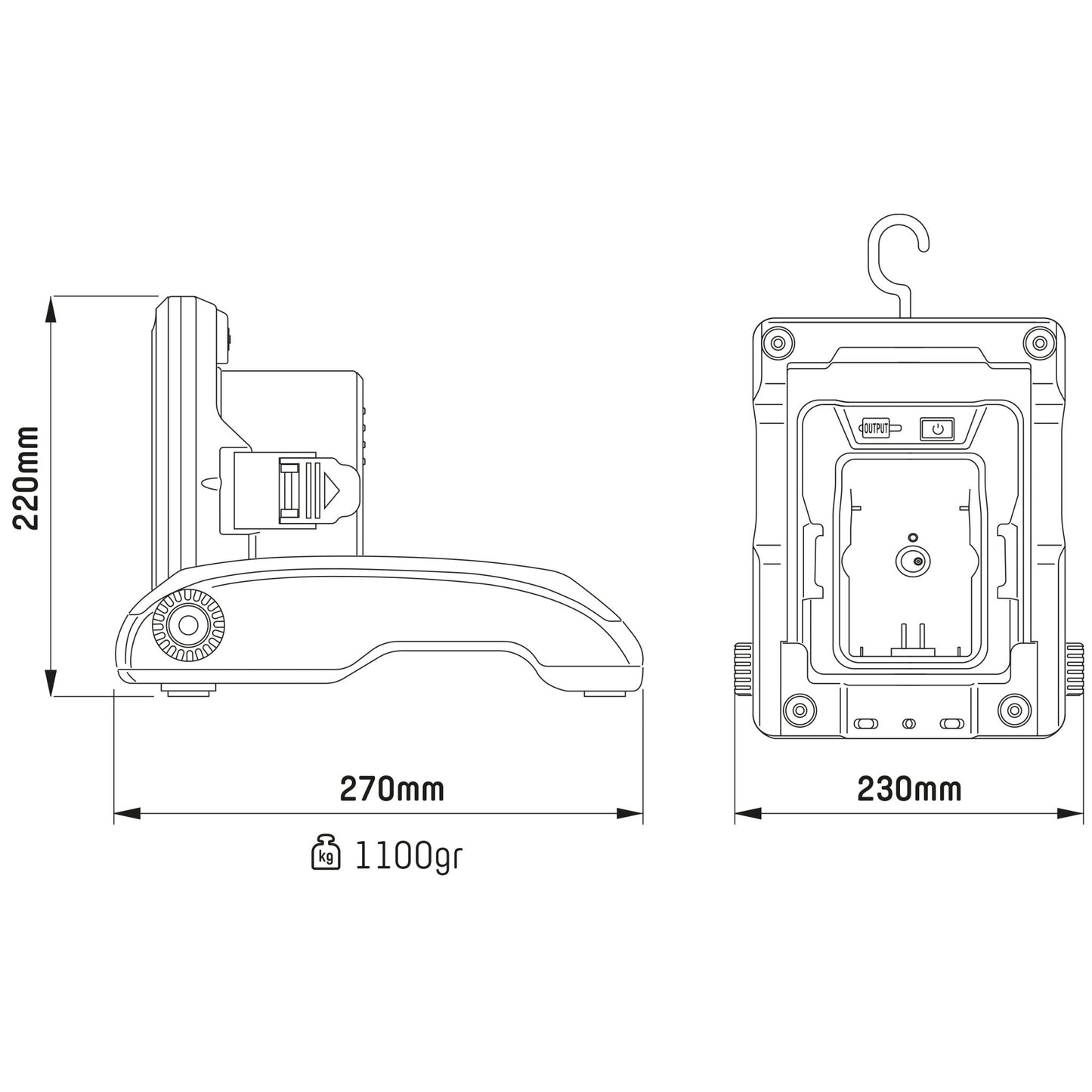 LED's Work 18V Draadloze LED Werklamp 2900 - Werkt op accu van Makita, Bosch, Dewalt, Milwaukee, Metabo – IP54