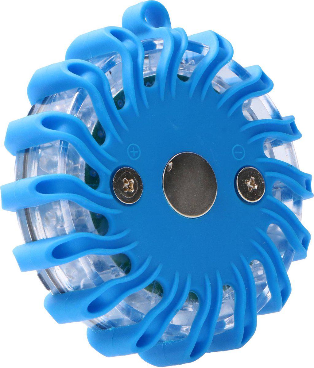 Draadloze LED Zwaailamp Blauw op batterijen - 9 standen - Magnetisch & Waterdicht