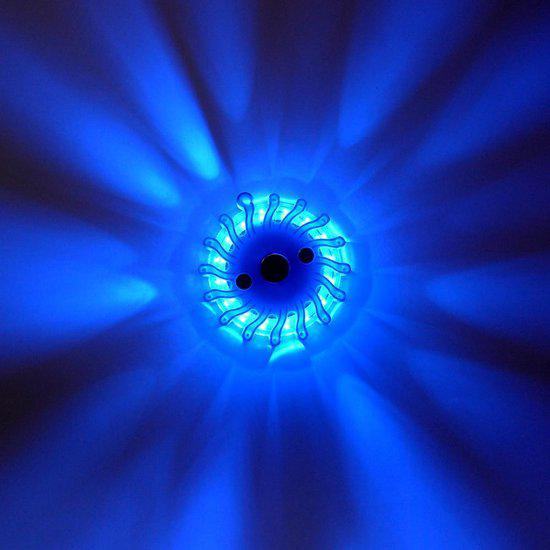 Draadloze LED Zwaailamp Blauw op batterijen - 9 standen - Magnetisch & Waterdicht