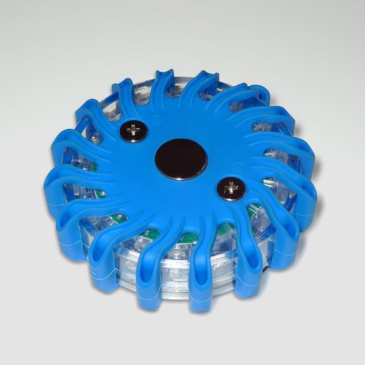 Draadloze LED Zwaailamp Blauw op batterijen - 9 standen - Magnetisch & Waterdicht