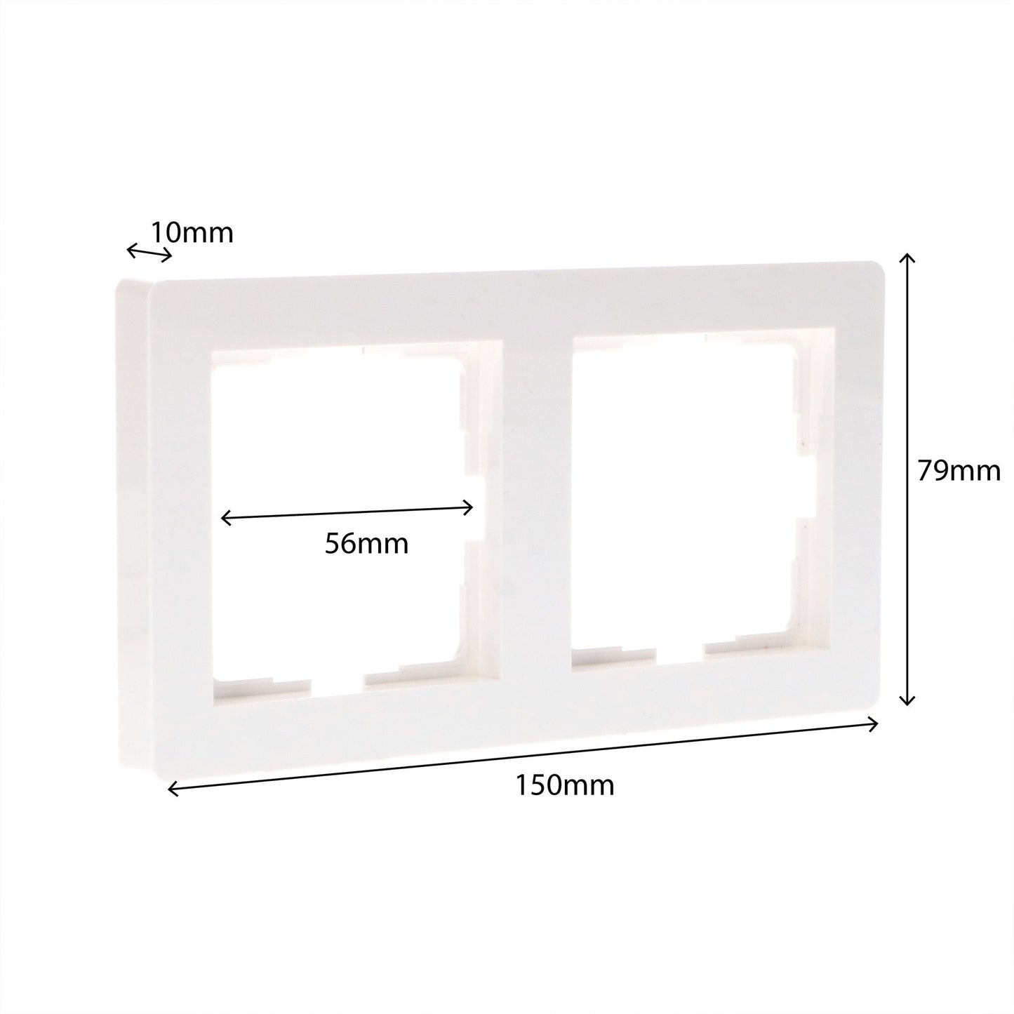 Dubbelframe voor wandcontactdoos - Universeel - 55 x 55 mm - Wit