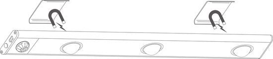 LED's Light EasyFix Kastverlichting onderbouwverlichting met Bewegingssensor - RGB functie - 3 lichtpunten - Draadloos en oplaadbaar - 35 cm