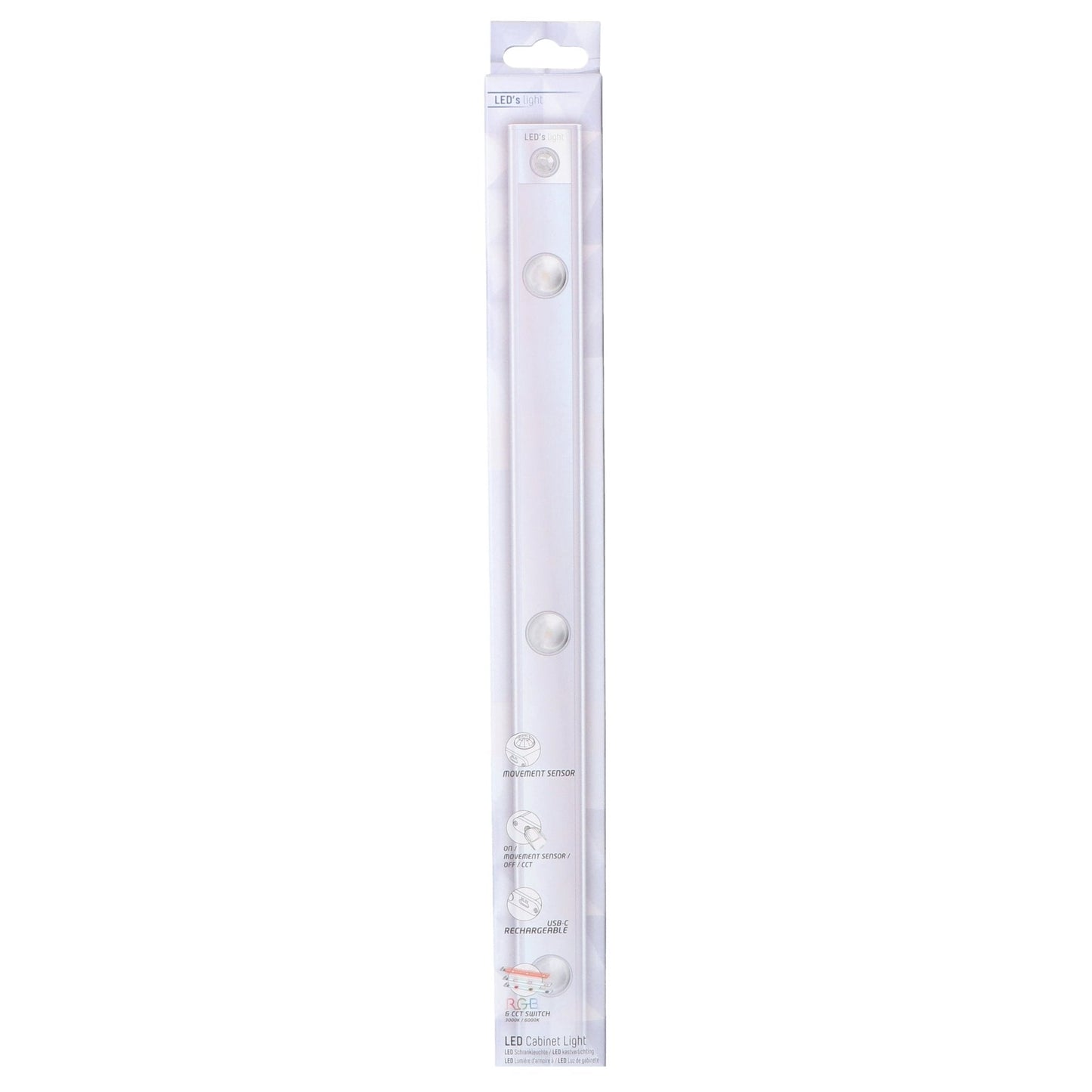 LED's Light EasyFix Kastverlichting onderbouwverlichting met Bewegingssensor - RGB functie - 3 lichtpunten - Draadloos en oplaadbaar - 35 cm