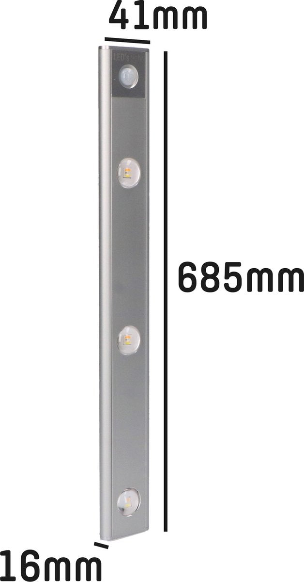 LED's Light EasyFix Kastverlichting met Bewegingssensor - RGB functie - 6 lichtpunten - Draadloos en oplaadbaar - 68,5 cm