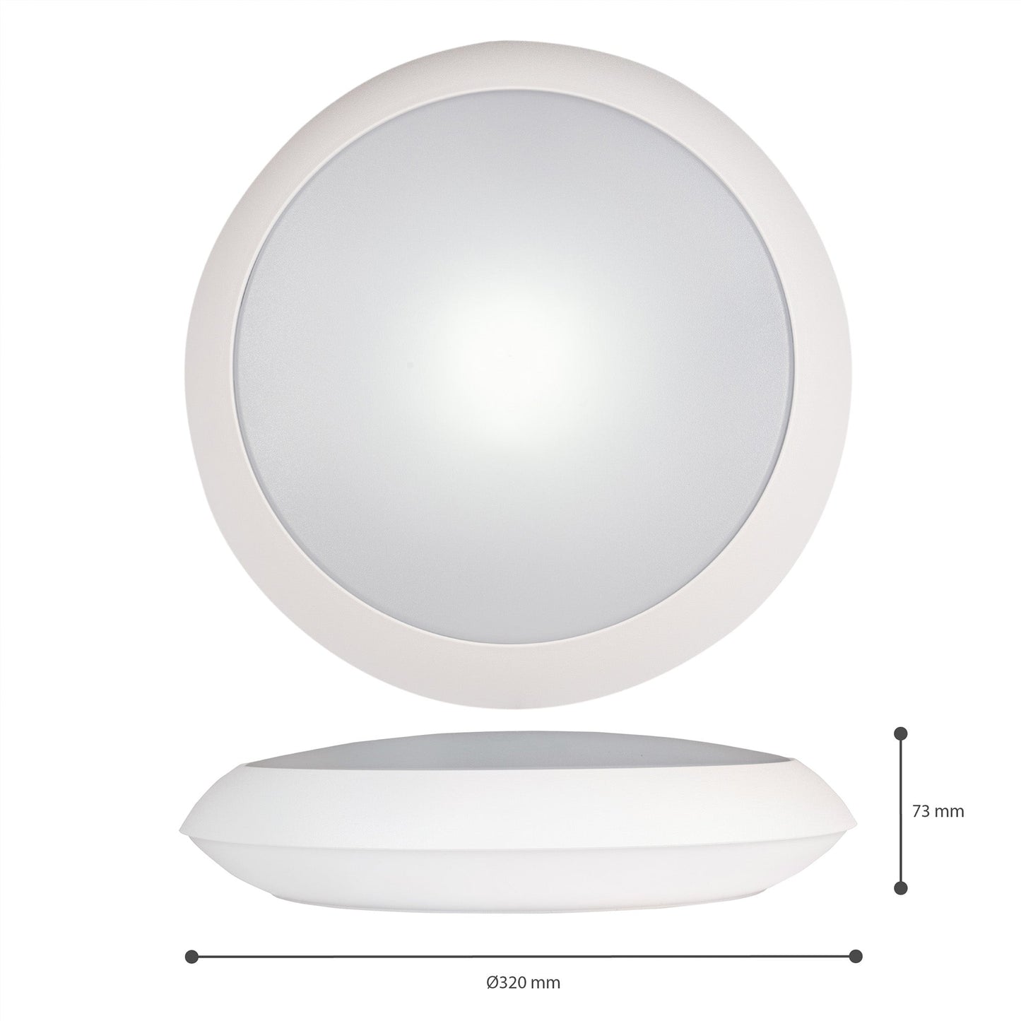 EasyFix LED Plafondlamp 30 cm - Lichtkleur en lichtsterkte dimbaar - Waterdicht - IP66