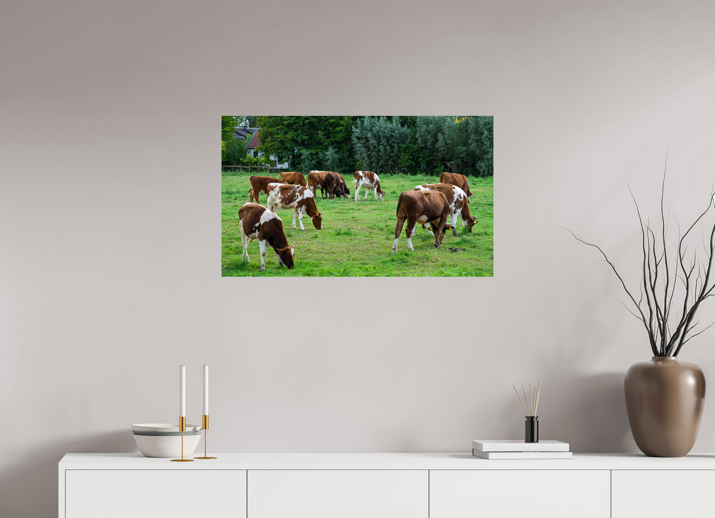 Koeien in de Wei Print | Boerderij Muurkunst (Photo Print On Fuji Crystal DP II)