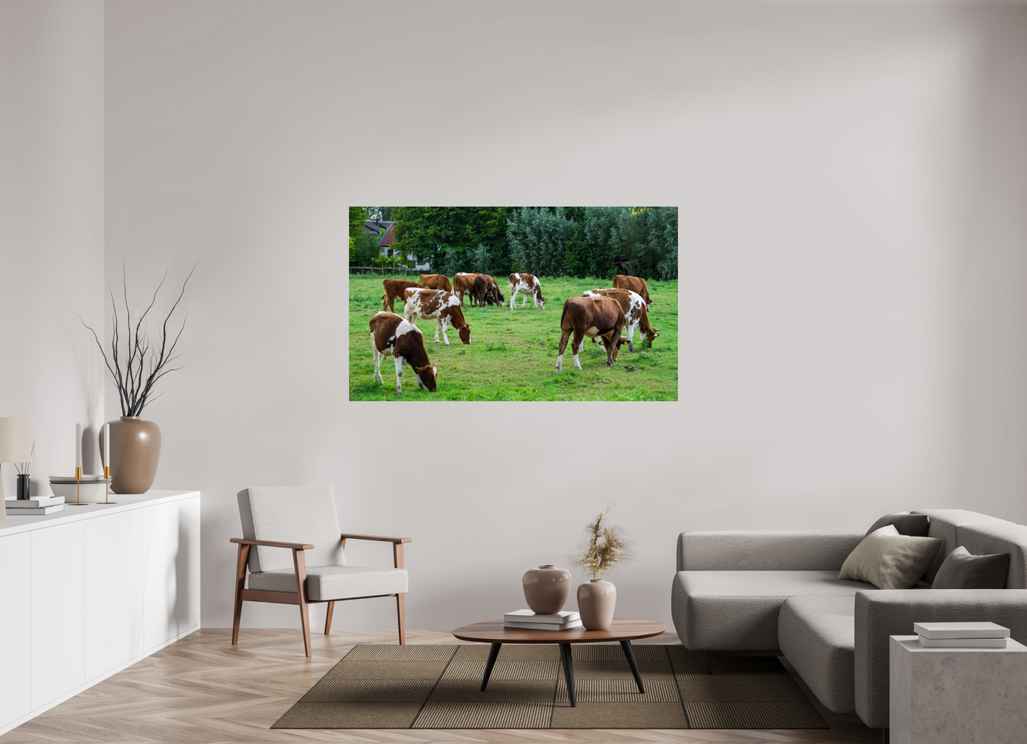 Koeien in de Wei Print | Boerderij Muurkunst (Photo Print On Fuji Crystal DP II)