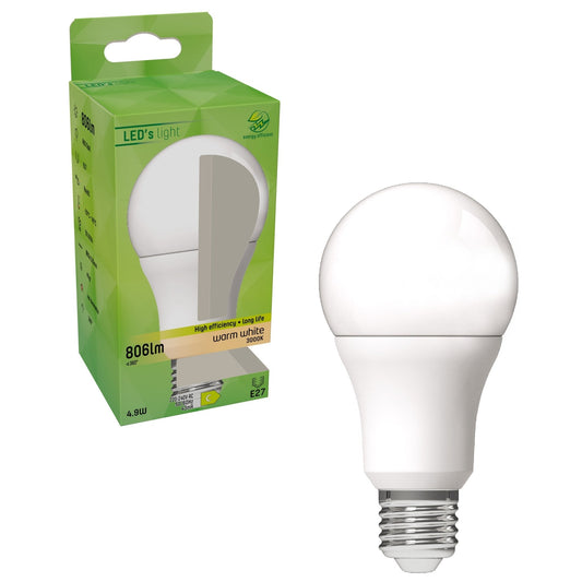 E27 LED Lamp - 4W vervangt 60W - 3000K warm wit - 1 lamp