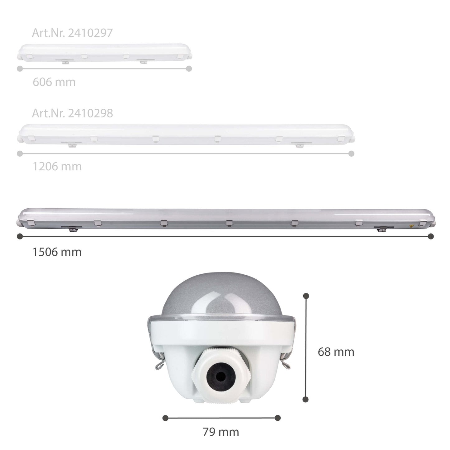 2 PACK - LED's Light Pro TL armatuur 150 cm - 40W - Energielabel B - Dimbaar licht - 7200 lm - 180Lm/W - IP65 - 4000K - IK08