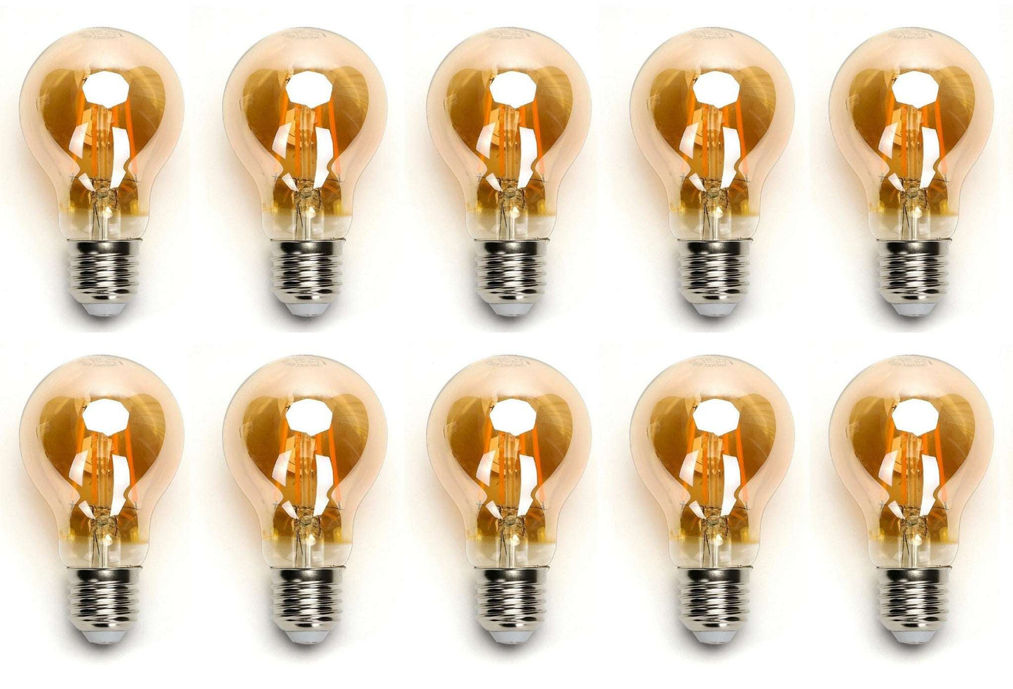 Gloeilamp E27 10 stuks | LED 8W=63W warmwit | 850 Lumen - 2200K - amber glas