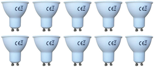 GU10 spot 10 stuks | PAR16 bajonetsluiting | LED 8W=48W | daglichtwit 6400K