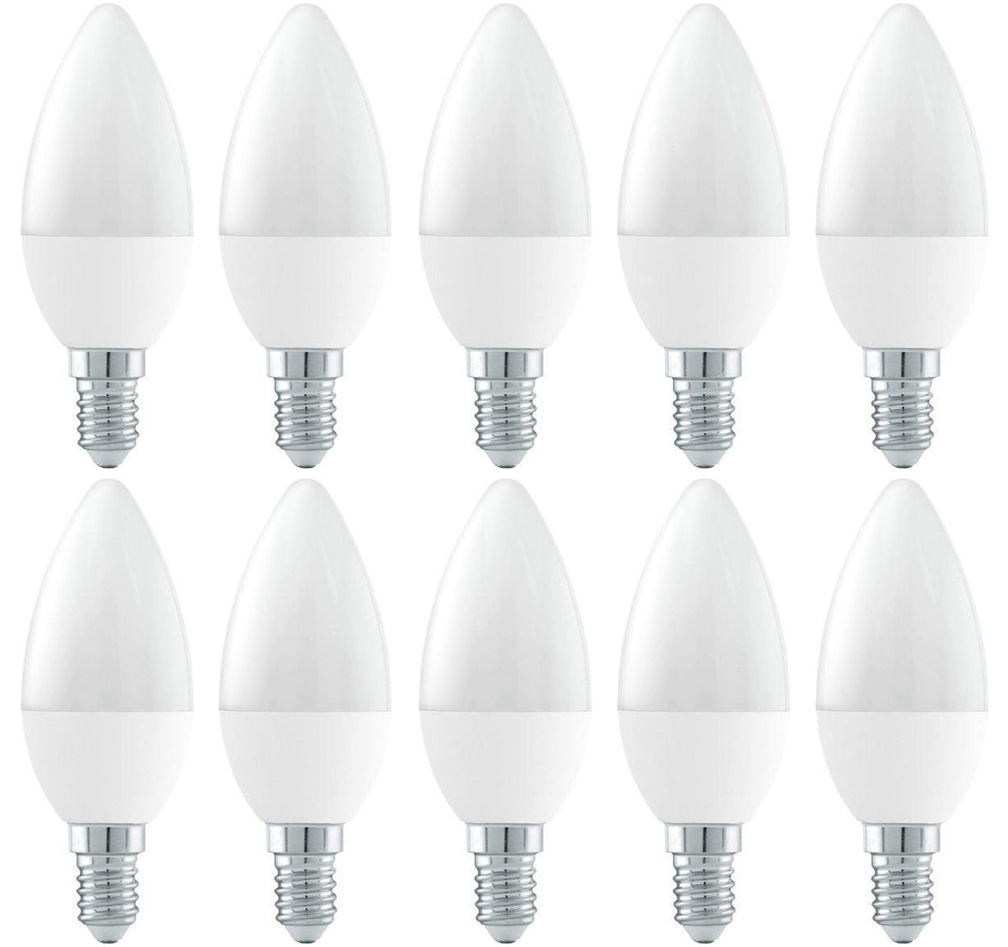 Kaarslamp E14 C37 10 stuks | LED 6W=41W gloeilamp | warmwit 3000K