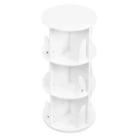 Kinderboeken voor Kinderen - Draaibare Staande Boekenkast met 4 Niveaus - Staande Planken - Wit