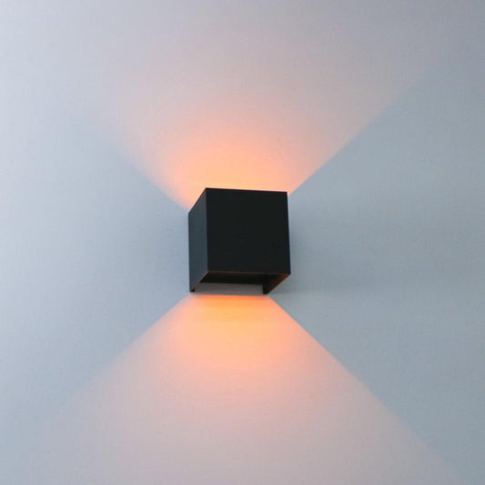 LED's Light Kubus LED Wandlamp buiten - 2 lichts - Dimbaar en instelbare lichtkleur - IP65 Waterdicht - Zwart