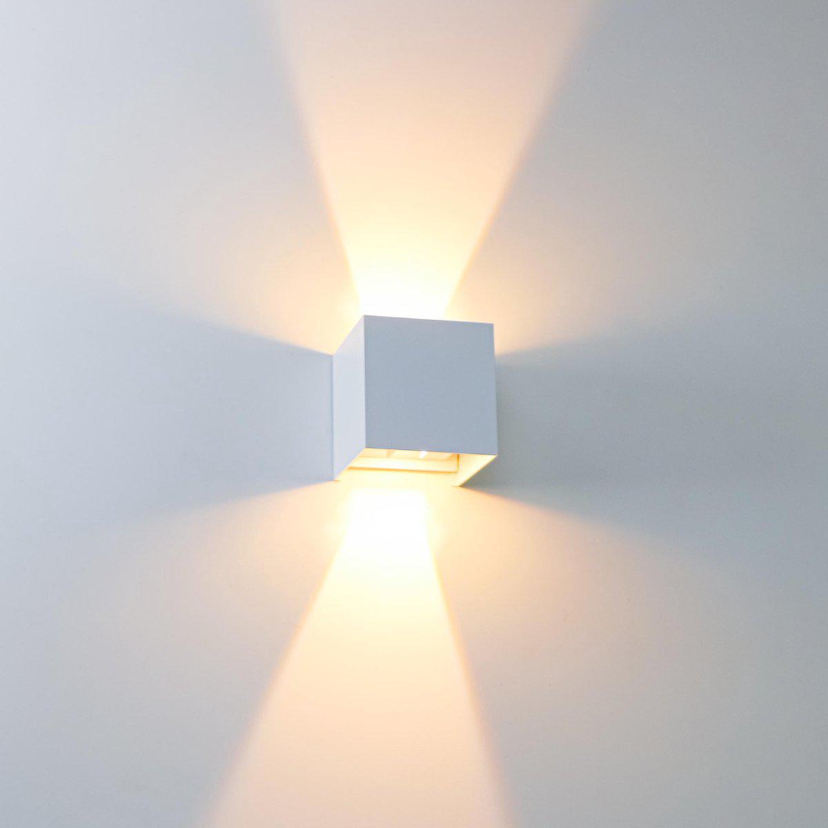 LED's Light Kubus LED Wandlamp voor buiten - Omhoog&Omlaag licht - IP65 - Wit