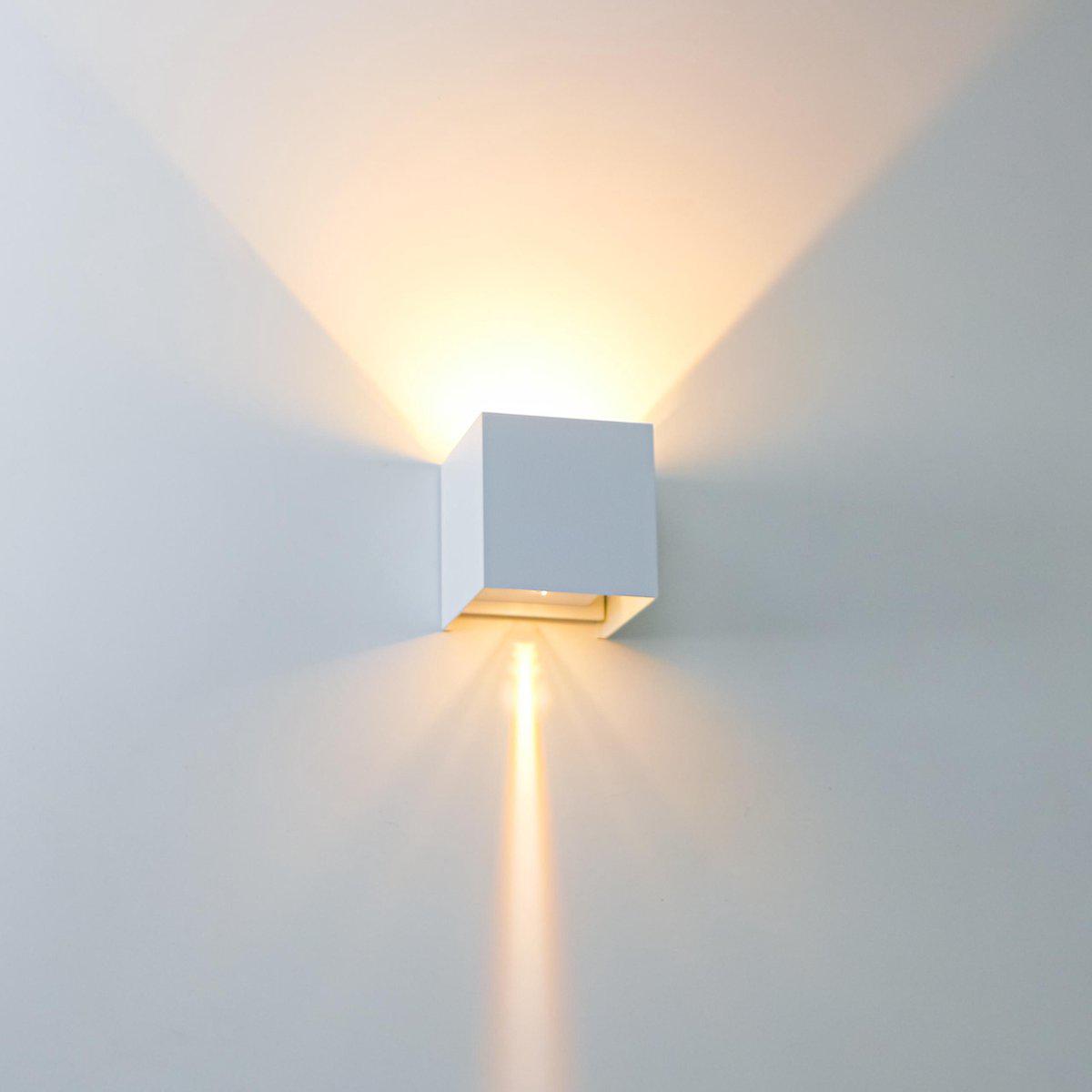 LED's Light Kubus LED Wandlamp voor buiten - Omhoog&Omlaag licht - IP65 - Wit
