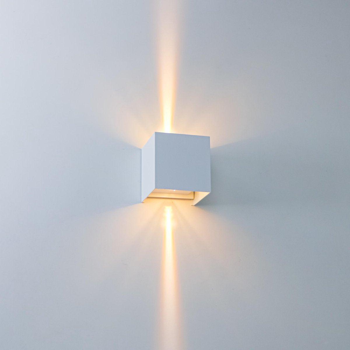 LED's Light Kubus LED Wandlamp voor buiten - Omhoog&Omlaag licht - IP65 - Wit