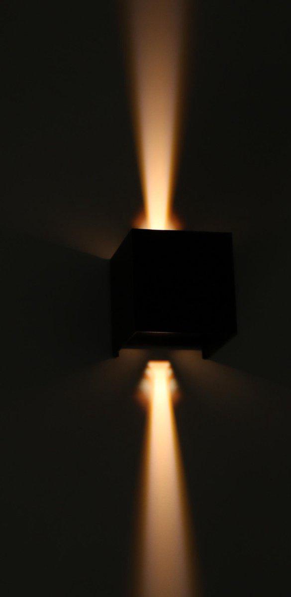 LED's Light Kubus LED Wandlamp voor buiten - Omhoog&Omlaag licht - IP65 - Zwart