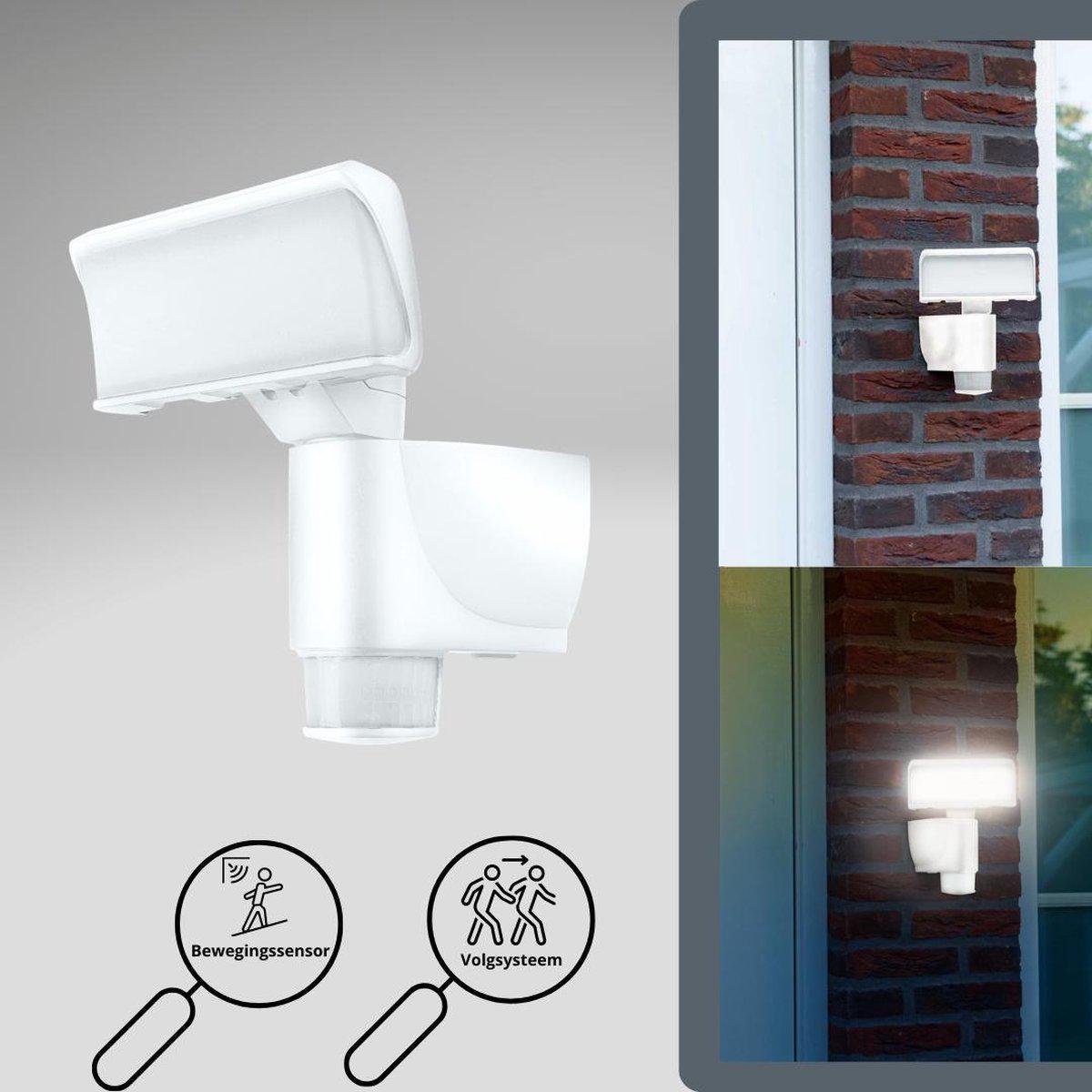 LED Buitenlamp met bewegingssensor - Licht volgt beweging - Kantelbaar - IP44 - Wit