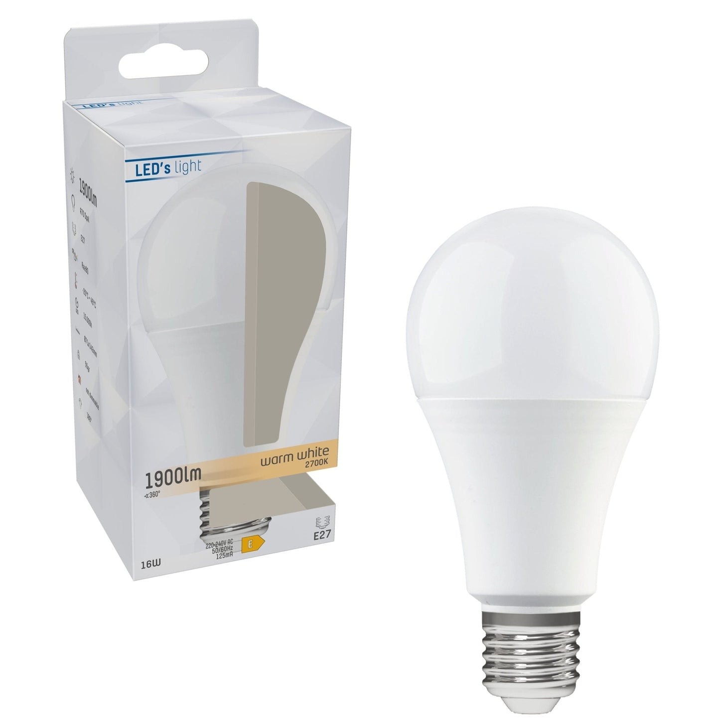 LED Lampen E27 - 1900 lm - Warm wit licht - 3 lampen