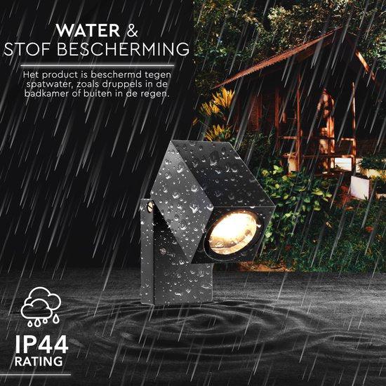 LED's Light Kantelbare LED Buitenlamp - GU10 fitting - IP44 - Zwart - Model Lucca