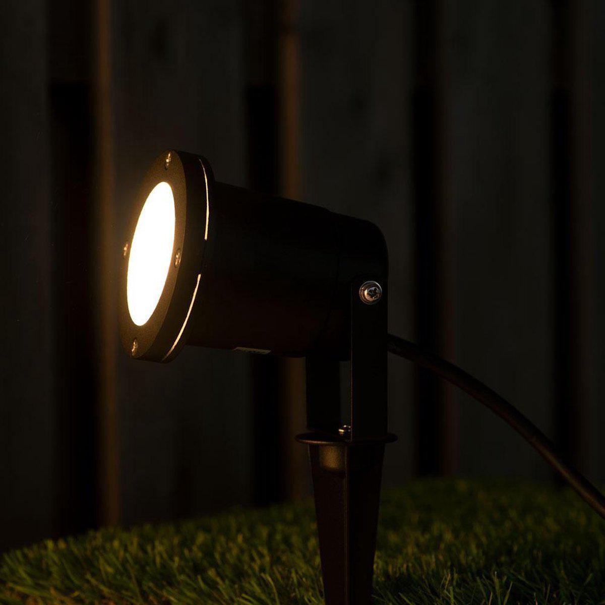 LED's Light LED Prikspot met Stekker - Kantelbaar - GU10 fitting - IP54 - Model Melfi - Zwart