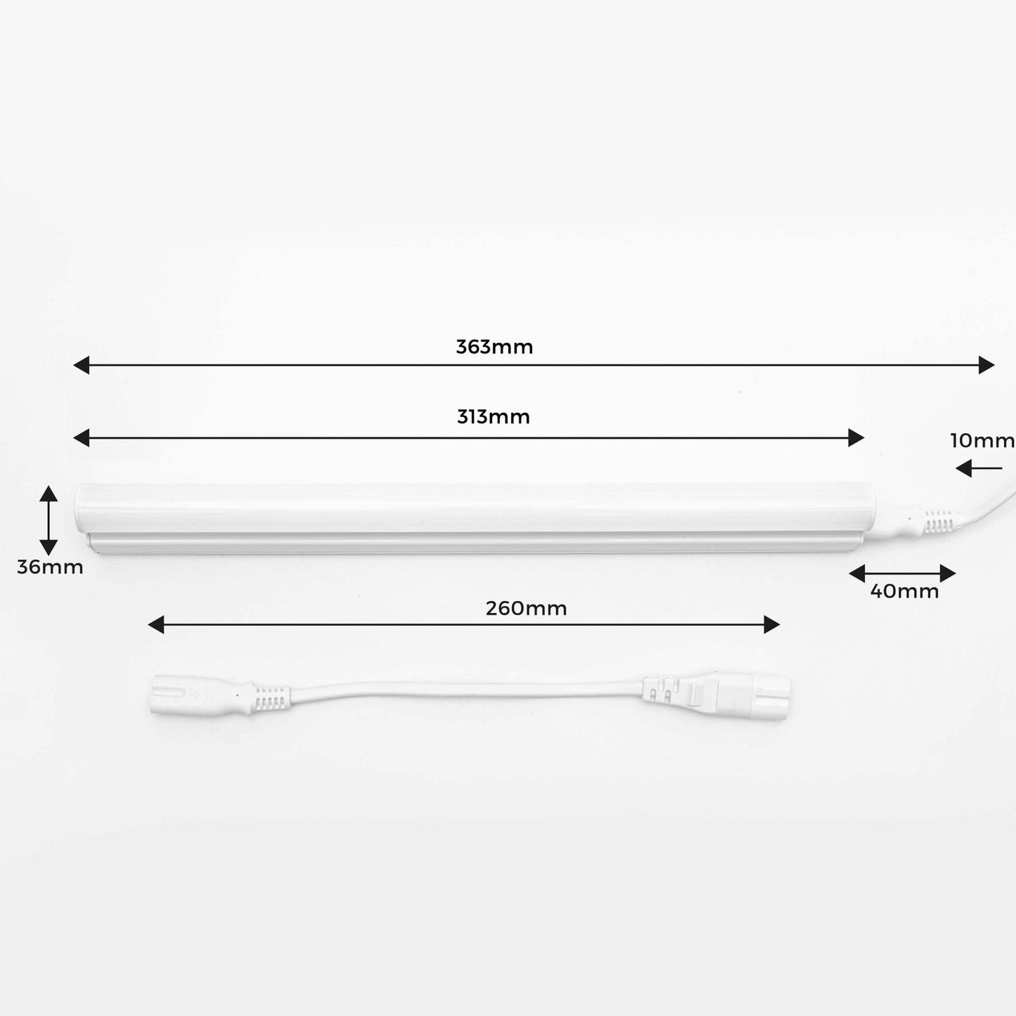 LED's Light Universele LED T5 balk 30 cm - voor kasten en keukens - Koppelbaar - 400 lm
