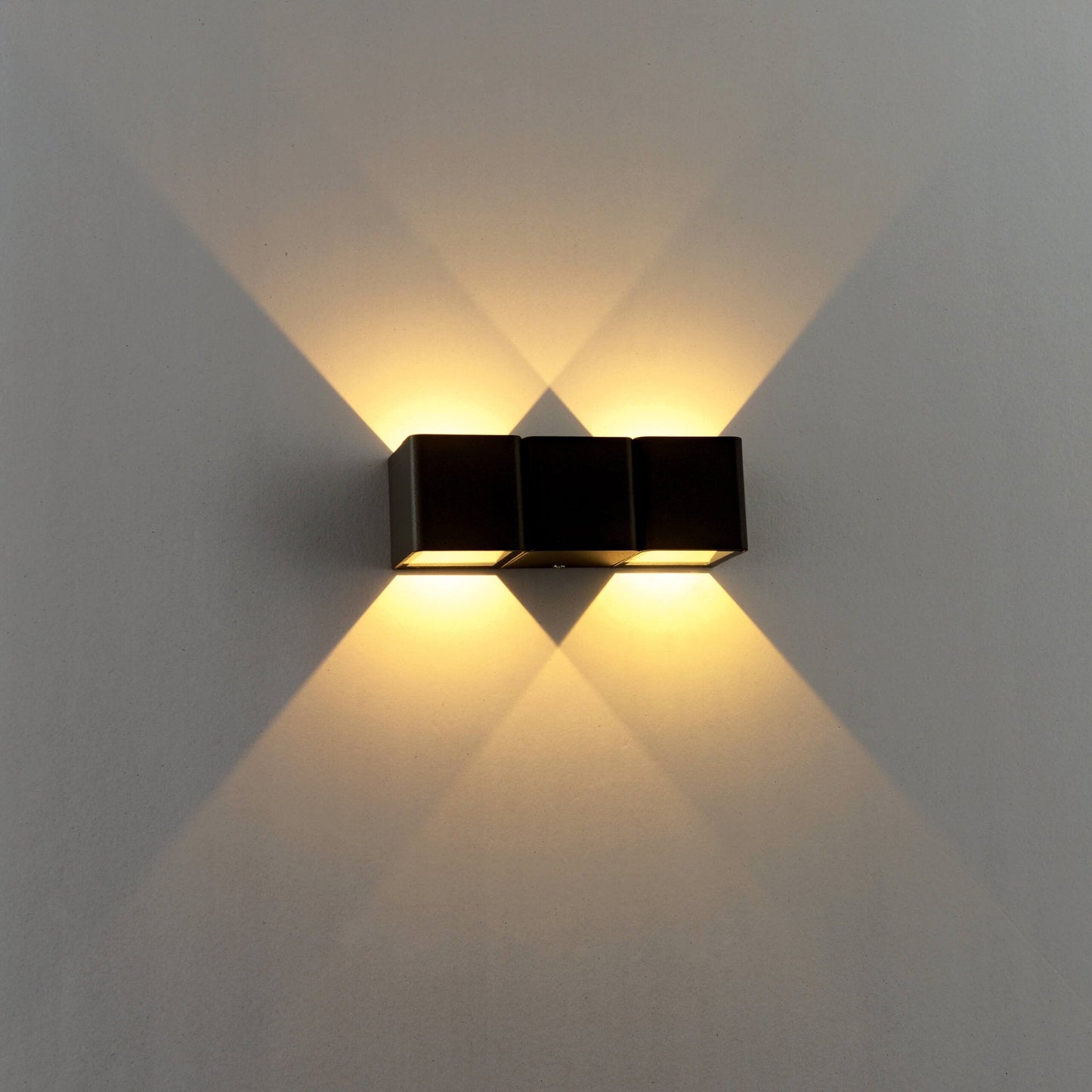 LED's Light 4-lichts Wandlamp Buiten - Model Aversa - Warm wit - IP54 waterdicht - Antraciet