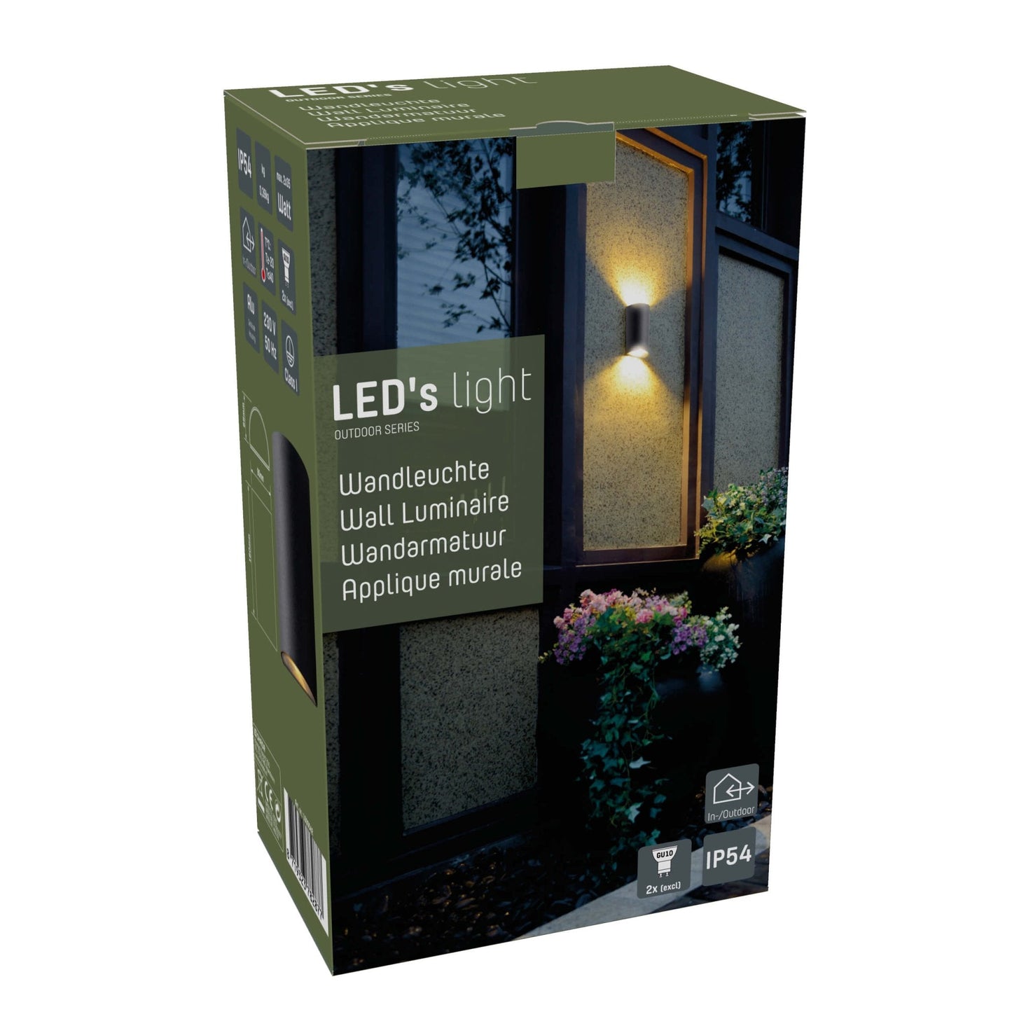 LED's Light LED Muurlamp Buiten - Halve cilinder met 2 lichtpunten - Model Siena - IP44 - Antraciet