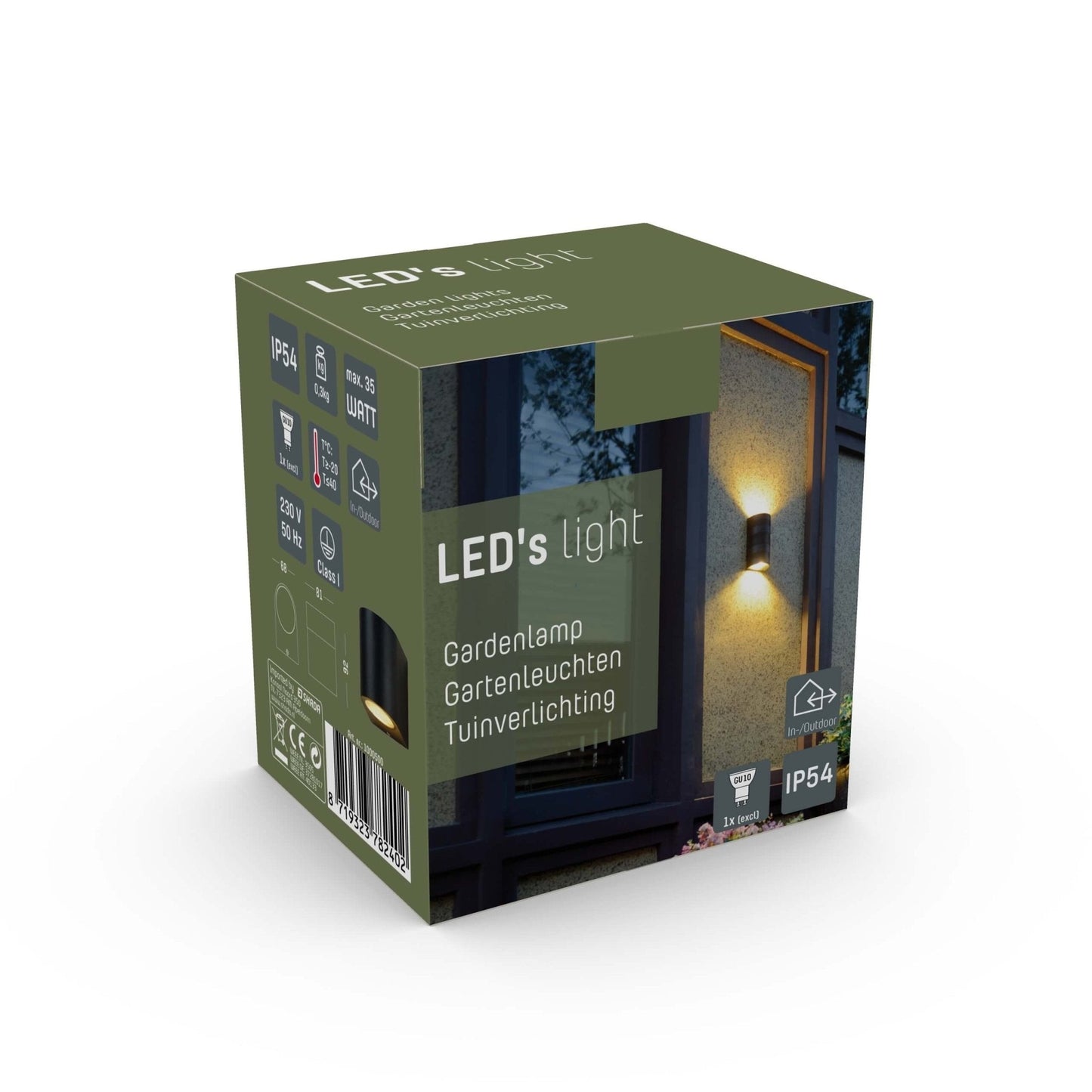 LED's Light LED Wandlamp buiten met GU10 fitting - Rond - Model San Marino - IP44 - Zwart