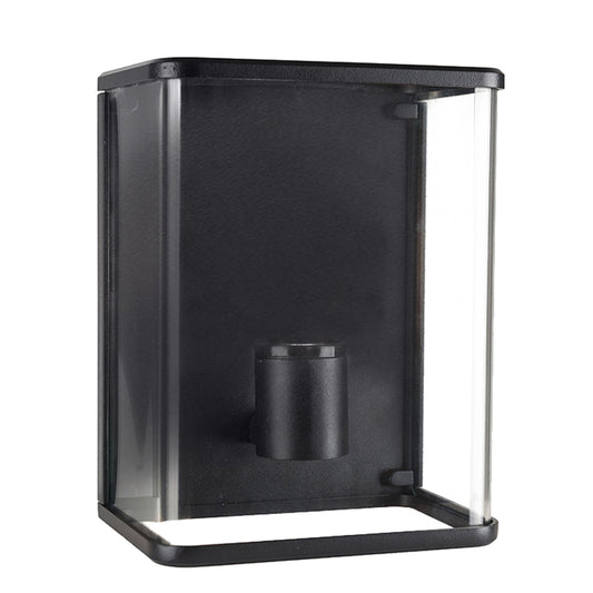 LED Wandlamp Glas - Rondom licht - Rechthoek - E27 fitting - IP44 - Zwart