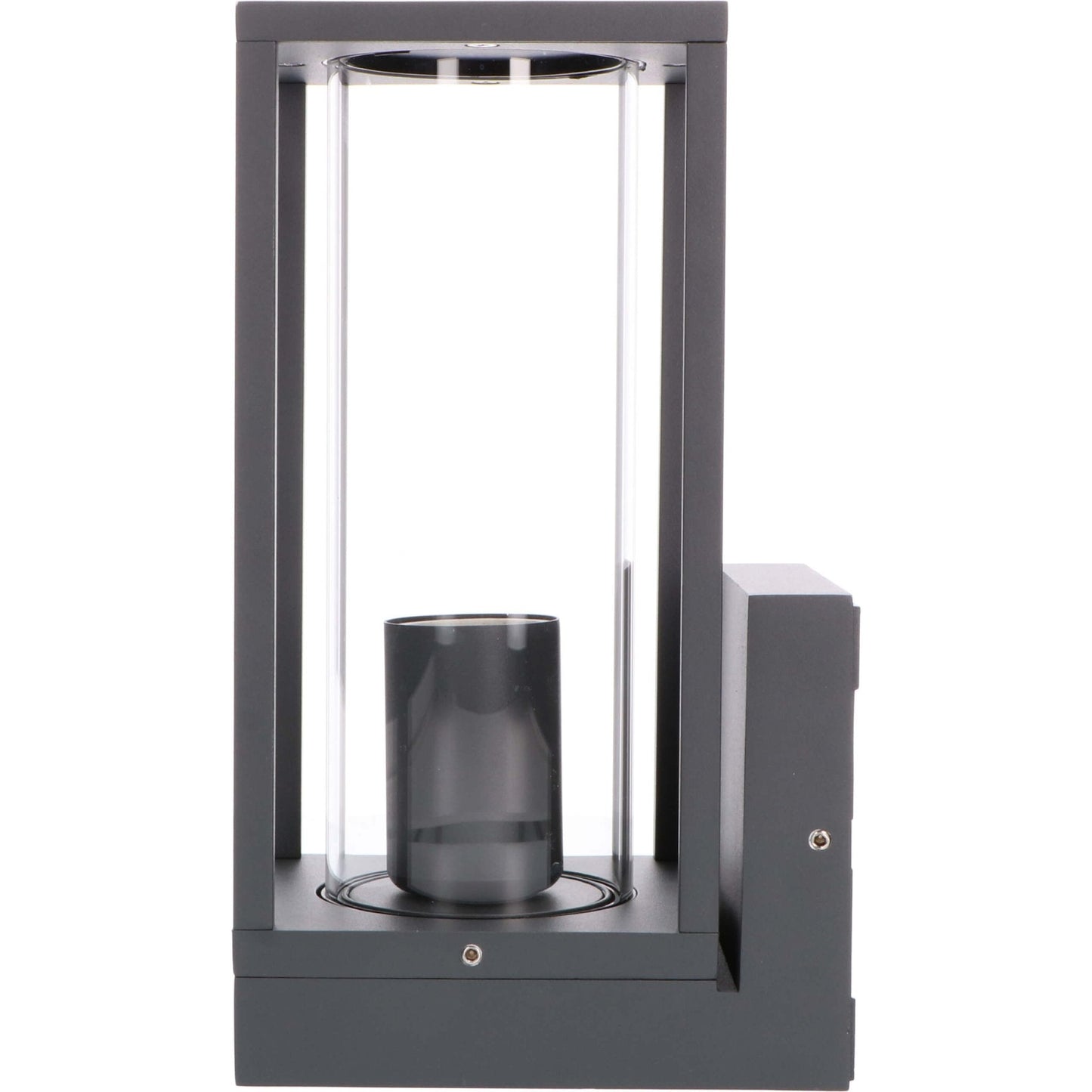 LED's Light LED Wandlamp met glazen ruiten - Rechthoek - E27 fitting - IP44 - Antraciet
