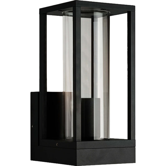 LED's Light LED Wandlamp met glazen ruiten - Rechthoek - E27 fitting - IP44 - Zwart