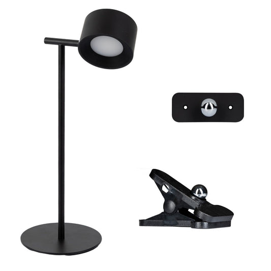 LED's Light 3-in-1 Draadloos Oplaadbaar Spotje - Tafellamp, Klemlamp & Wandlamp - Zwart