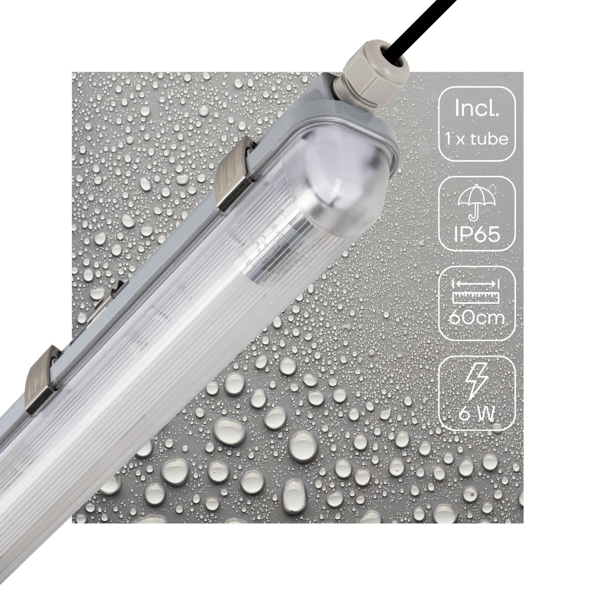 LED's Light Complete LED TL lamp met LED buis 60 cm - Binnen en buiten - 1100 lm - 1x6W