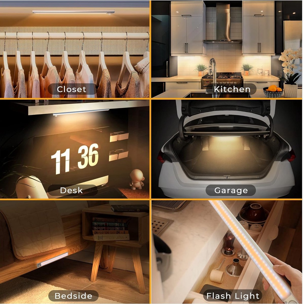 LED's Light Kastverlichting met sensor 40 cm - Oplaadbaar en draadloos - zwaai- en bewegingssensor - wit
