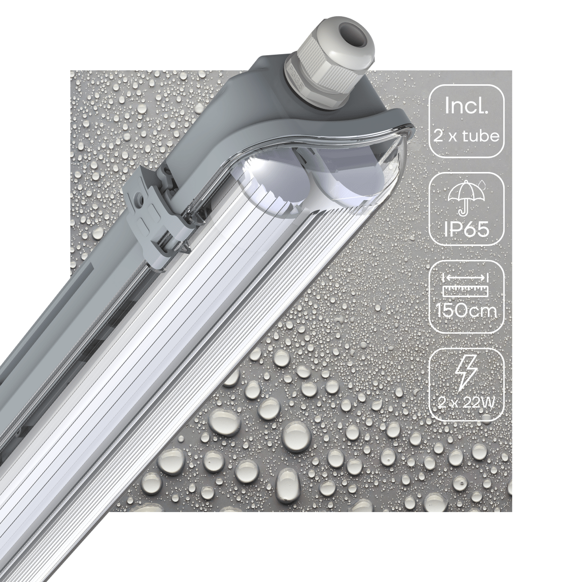 LED's Light LED TL dubbel armatuur 150 cm - Compleet met 2 LED TL buizen 150 cm - 5760lm