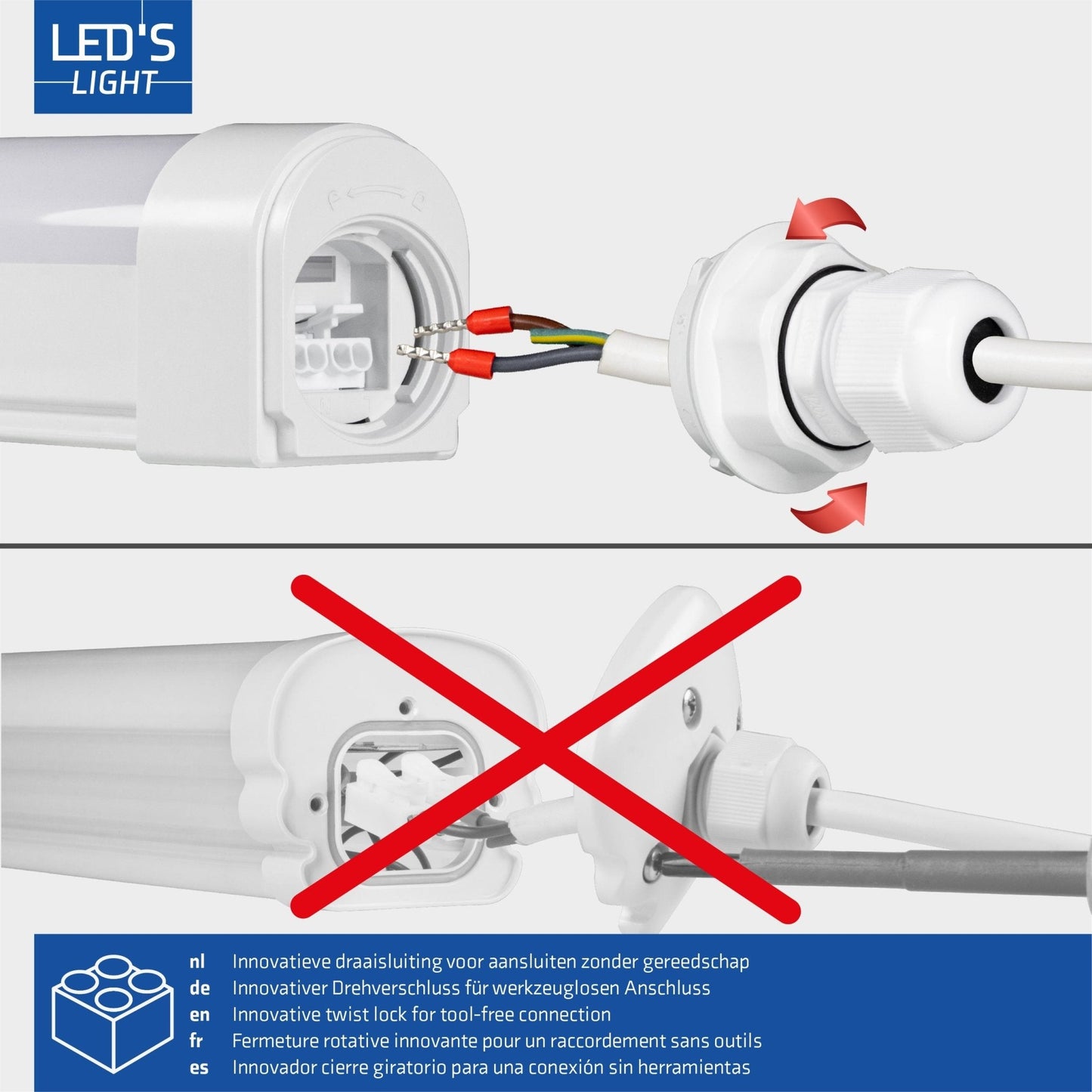 2 PACK - LED's Light LED TL lamp compleet 120 cm - Koppelbaar tot 10 lampen - Waterdicht - IP65