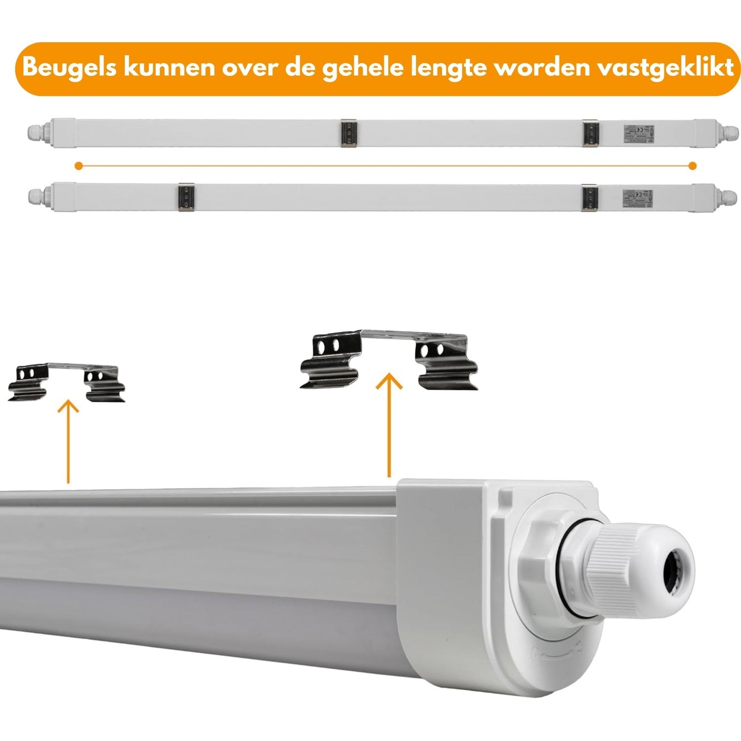2 PACK - LED's Light LED TL lamp compleet 120 cm - Koppelbaar tot 10 lampen - Waterdicht - IP65